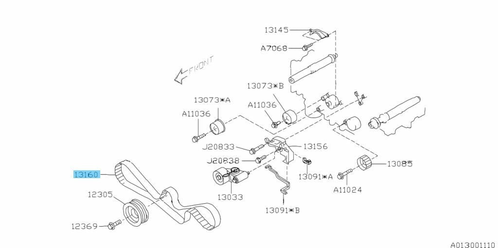 SUBARU IMPREZA GC# GF# 93-01 Genuine Timing Belt And Label Set 13160AA080 OEM