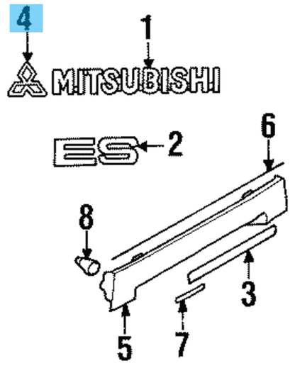 MITSUBISHI LANCER Evolution 5 CP9A Genuine Triple Red Dia Emblem MB882860 OEM