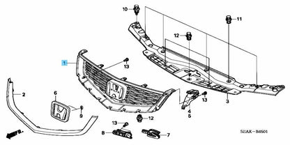 HONDA ACCORD EURO-R CL7 Genuine Front Grille Base 71121-SEA-902 For Later Period