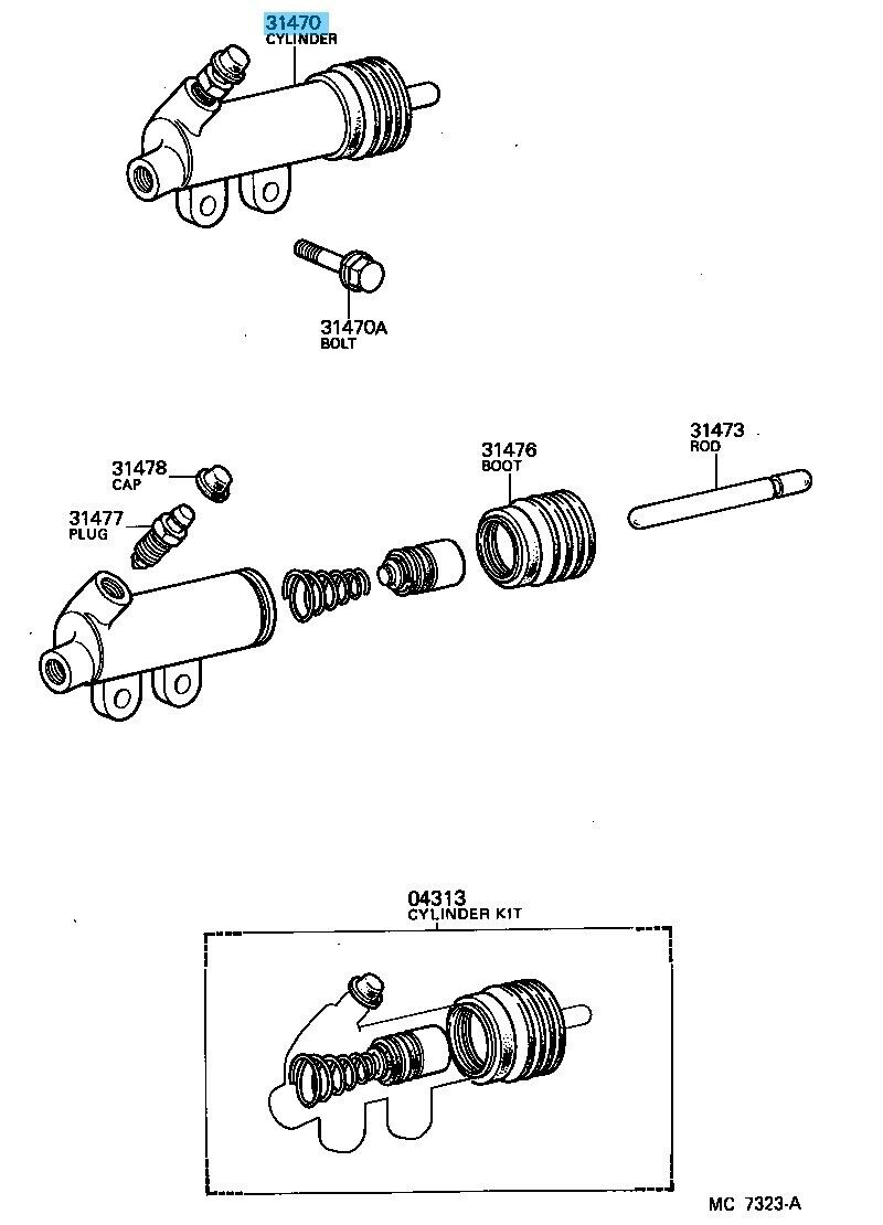 TOYOTA SUPRA MA70L 86-88 Genuine Clutch Release Cylinder Assy 31470-22090 OEM