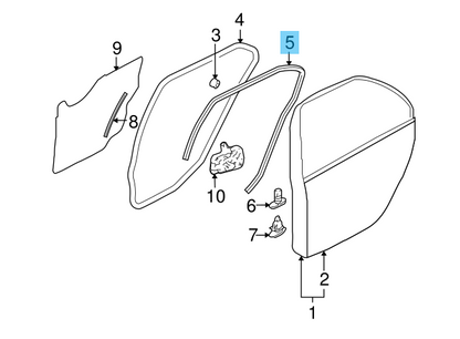 MITSUBISHI LANCER Evo 8 CT9A 03-07 Genuine Door Inner Weatherstrip F/R L & R/R L
