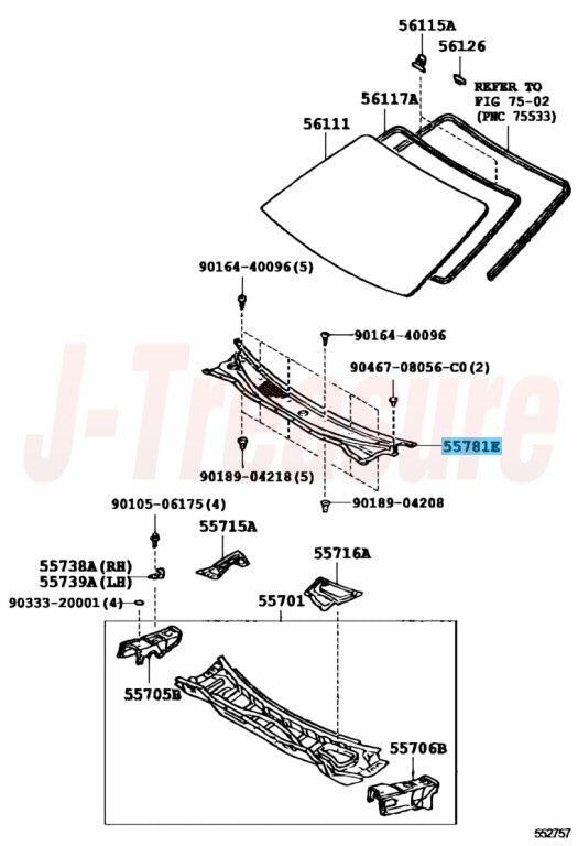 TOYOTA SUPRA JZA80 Genuine Cowl Top Ventilator Louver 55708-14020 OEM RHD