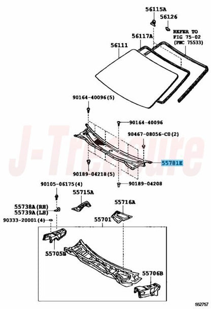 TOYOTA SUPRA JZA80 Genuine Cowl Top Ventilator Louver 55708-14020 OEM RHD