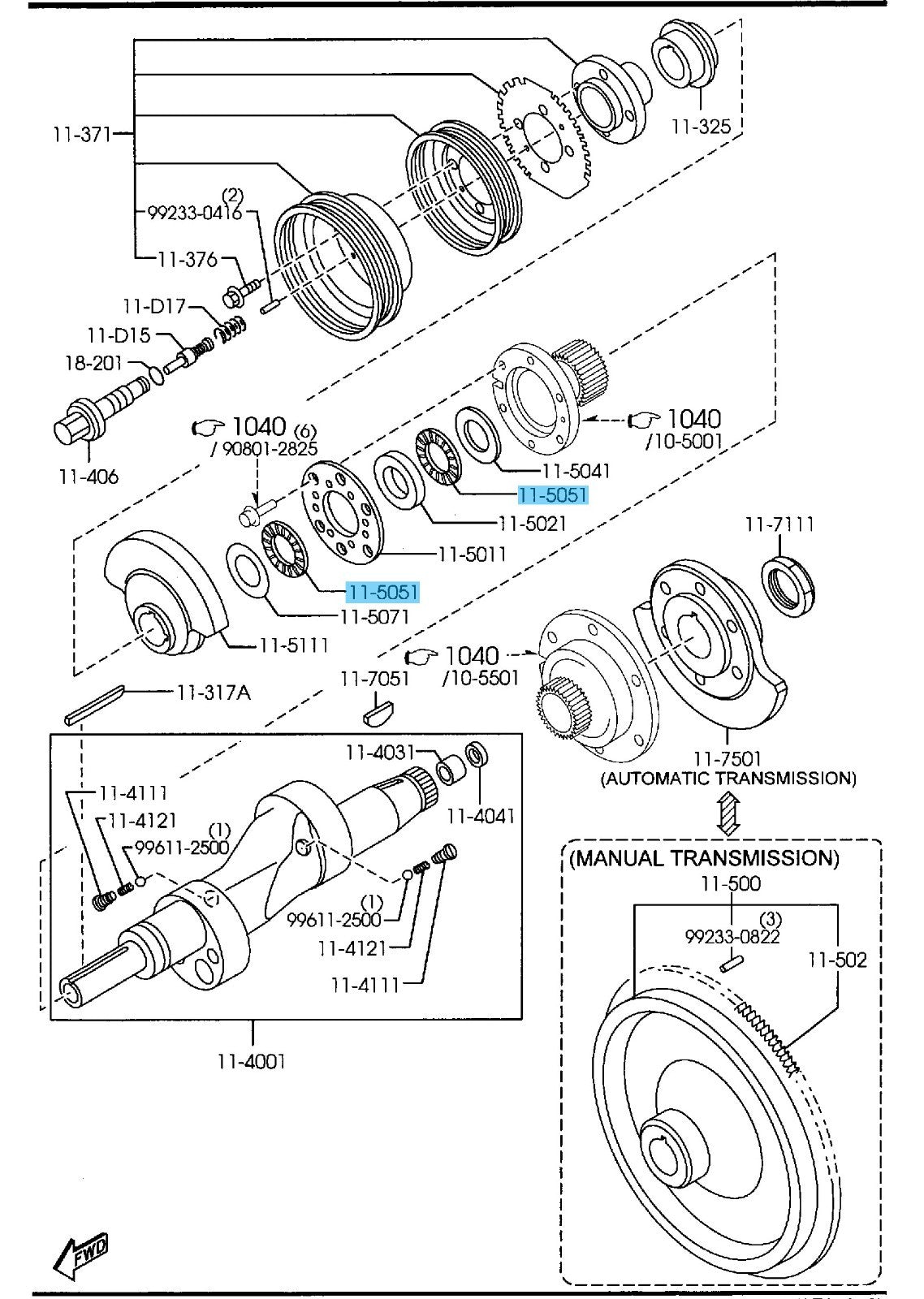 MAZDA RX-8 SE3P 2004-2011 Genuine Needle Bearing N3F1-11-D54 x2 Set OEM