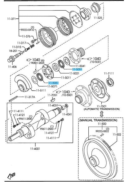 MAZDA RX-8 SE3P 2004-2011 Genuine Needle Bearing N3F1-11-D54 x2 Set OEM