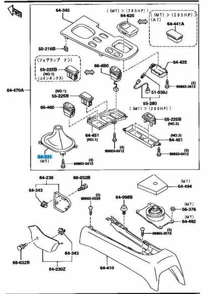 MAZDA RX-7 FD3S 1993-1995 Genuine Shift Change Lever Boot F100-64-330C00 OEM