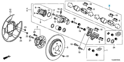 HONDA CR-V 2017-2019 Genuine Rear Brake Pads Set 43022-TLA-A00 OEM