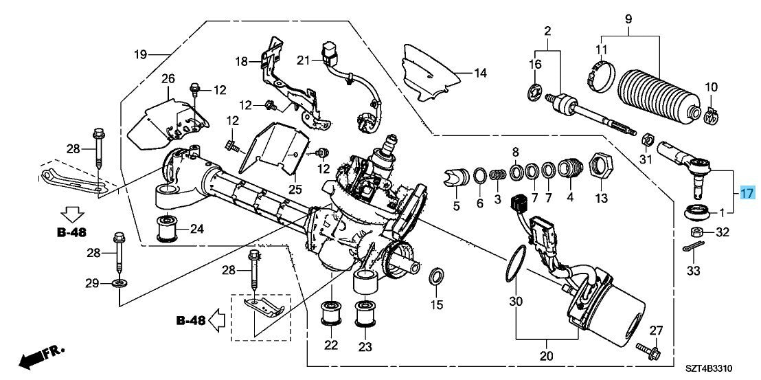 HONDA CR-V RE3 RE4 2007-2011 Genuine Tie Rod End Comp 53540-SWA-A02 OEM