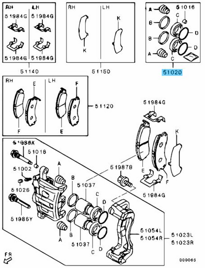 MITSUBISHI LANCER EVO 10 08-15 Genuine Front Brake Caliper Seal Kit 4605A571 OEM