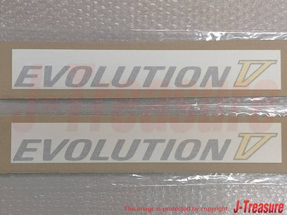 MITSUBISHI EVO5 CP9A Genuine "EVOLUTION V" Side Door Decal Silver Yellow Set OEM