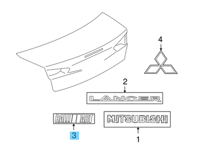 MITSUBISHI LANCER CY4A 2009-2015 Genuine Rear RALLIART Emblem 7415A198 OEM