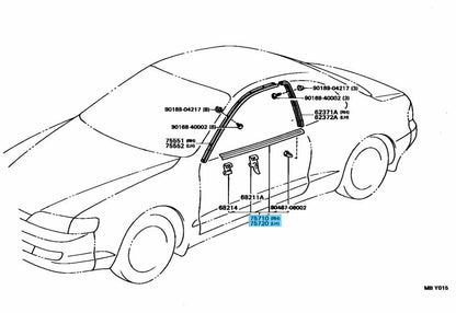 TOYOTA CELICA ST20# 1994-1999 Genuine Front Door Belt Molding RH & LH Set OEM