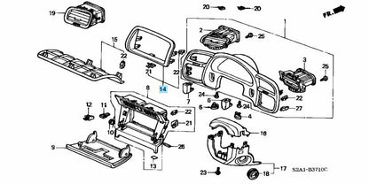 HONDA S2000 S2K AP1 AP2 RHD Genuine Navigation Bezel Trim Double Din Dash 7" LCD