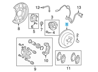 TOYOTA SIENNA ASL30 11-20 Genuine Rear Disc Rotor RH & LH 42431-0E020 x2 set OEM