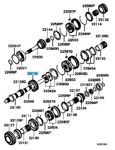 MITSUBISHI MONTERO IO H6#W Genuine M/T Main Shaft 2nd Speed Gear MR350845 OEM