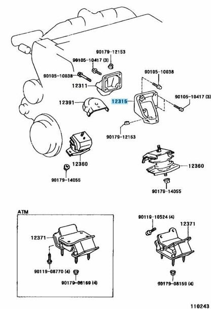 TOYOTA LEXUS Genuine 1JZ-GTE 2JZ-GE 2JZ-GTE Engine Mount Bracket Left Side OEM