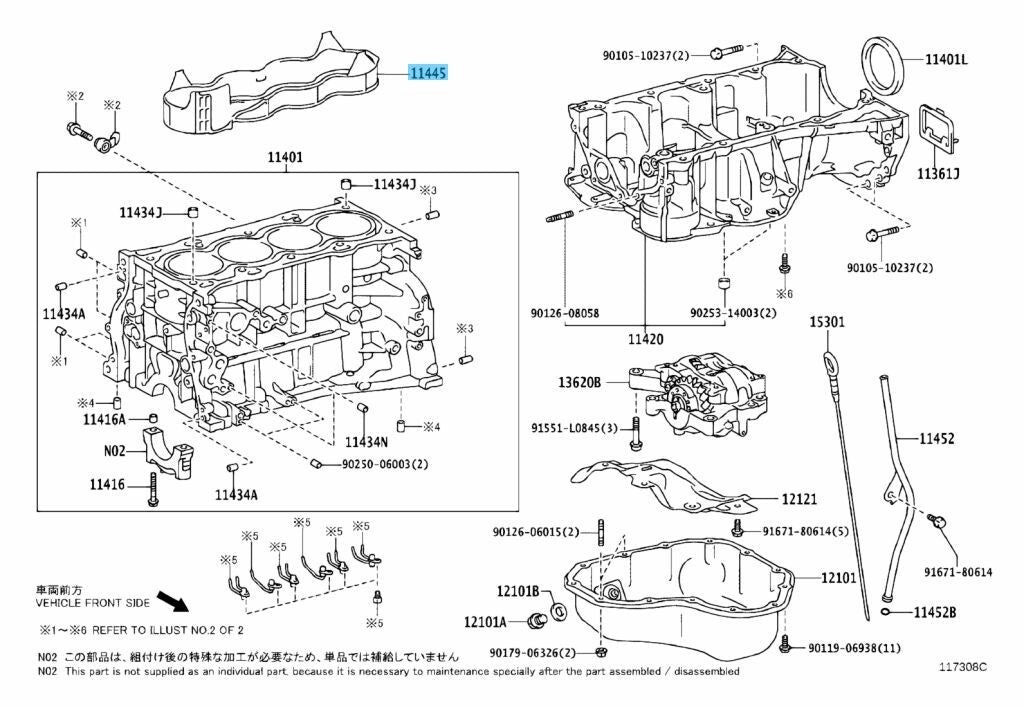 TOYOTA CAMRY ASV40 09-17 Genuine Cylinder Block Water Jacket Spacer 11445-36010