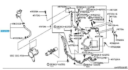 NISSAN 300ZX Z32 90-93 Genuine Power Steering Suction Hose Assy 49717-41P00 OEM