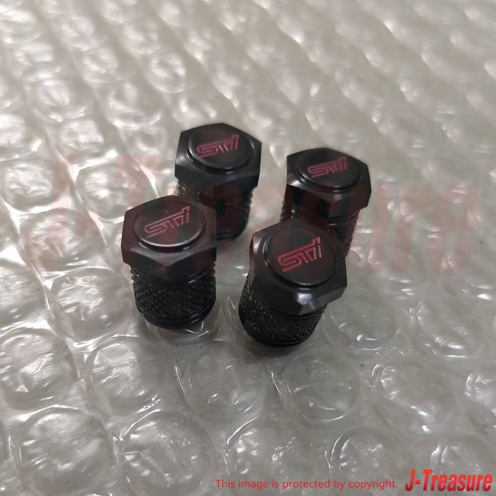 SUBARU BRZ ZD8 2021- Genuine STI Wheel Valve Cap Set Black ST28102Z2000 OEM