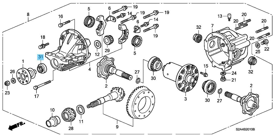 HONDA S2000 AP1 AP2 2000-2009 Genuine Differential Oil Seal 91201-PCZ-003 OEM