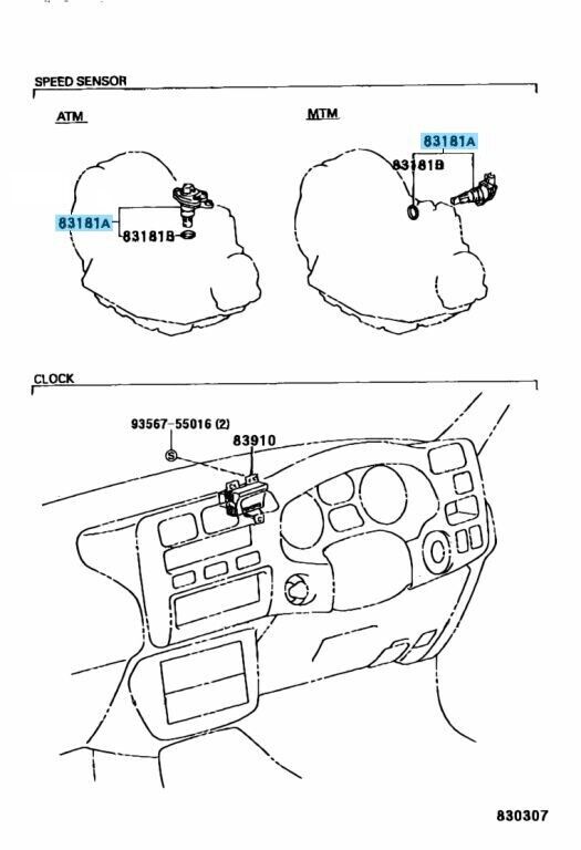 TOYOTA MR2 SW20 CELICA ST202 ST205 Genuine Speedometer Sensor 83181-12050 OEM