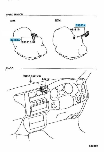 TOYOTA MR2 SW20 CELICA ST202 ST205 Genuine Speedometer Sensor 83181-12050 OEM