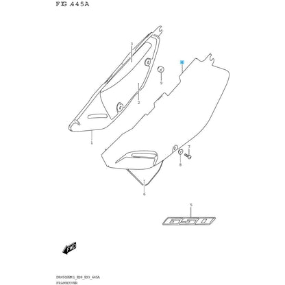 SUZUKI DR650SE '00-01 '08-09 2011 2017 2019 '22-23 Genuine Frame Cover LH BLACK