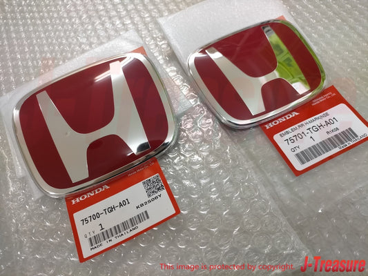 HONDA CIVIC TYPE-R FK8 2017-2019 Genuine Front & Rear Red "H" Emblem Set OEM