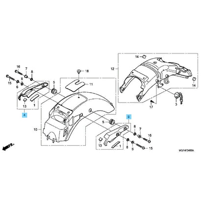 HONDA VT750RS '10-13 Genuine Rear Fender Cushion Upper Cover RH & LH Set OEM