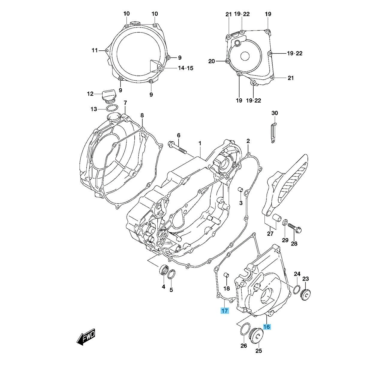 SUZUKI RM-Z450 2008-2024 Genuine Magneto Cover & Gasket Set OEM