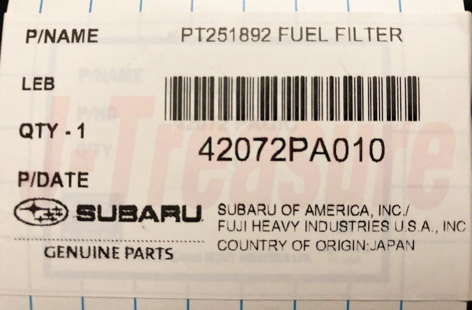 SUBARU FORESTER SF5 SG5 1998-2005 Genuine Fuel Tank Filter 42072PA010 OEM