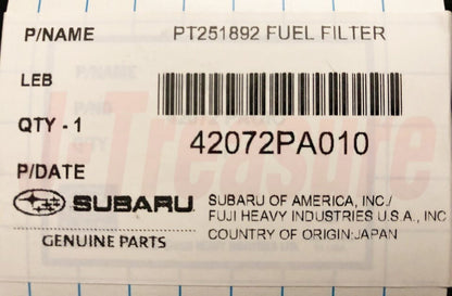 SUBARU FORESTER SF5 SG5 1998-2005 Genuine Fuel Tank Filter 42072PA010 OEM
