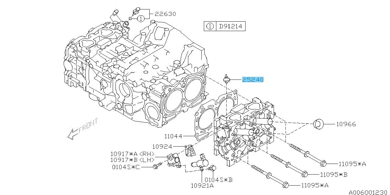SUBARU FORESTER SH9 06-10 Genuine Oil Pressure Switch Assembly 25240AA060 x2 Set