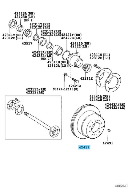 TOYOTA LEXUS LX470 UZJ100 '98-07 Genuine Rear Brake Disc 42431-60281 x2 Set OEM