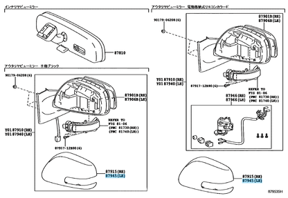 TOYOTA VITZ YARIS SCION xD Genuine Outer Mirror Cover Left 87945-12070-B0 OEM