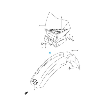 SUZUKI DR-Z400SM 07-09 13-14 2018 21-22 Genuine Front Fender Black OEM