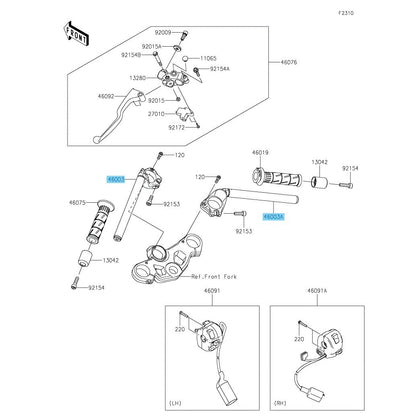 KAWASAKI NINJA 400 2018-2023 NINJA 500 2024 Genuine Handle RH & LH Set OEM