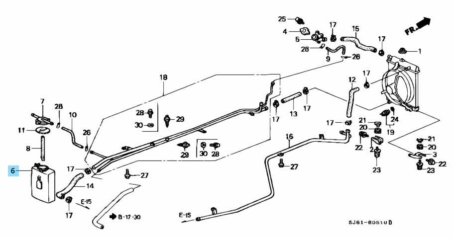 HONDA ACTY TRUCK HA# Genuine Radiator Coolant Reserve Sub Tank 19101-PN3-000 OEM