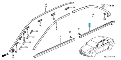 HONDA ACURA TSX CL9 2004-2007 Genuine Rear Door Molding RH & LH set OEM