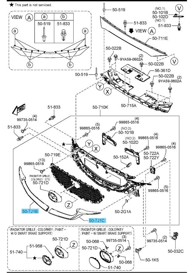 MAZDA CX-5 KF 2018-2020 Genuine Front Bumper Grille Molding RH & LH Set OME