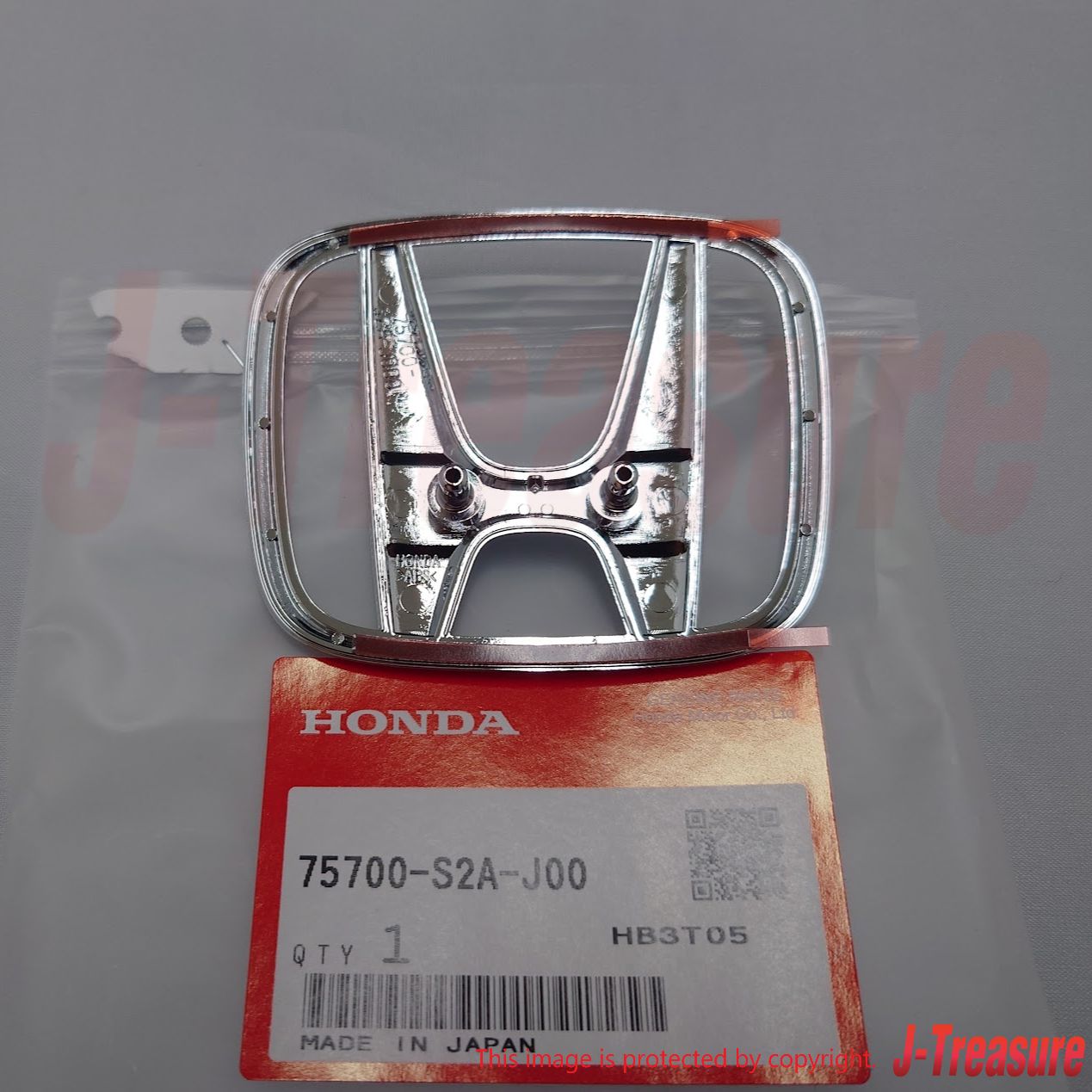 HONDA S2000 AP2 2004-2009 Genuine F/R Center "H" Emblem & Push 4mm Nut Set OEM