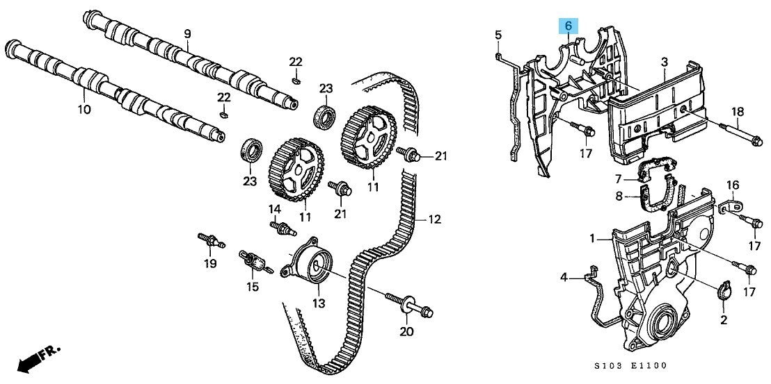 HONDA CR-V RD1 RD2 1997-2001 Genuine Timing Belt Back Cover 11840-PR4-A00 OEM