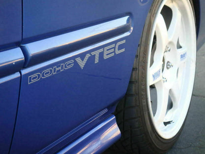 HONDA CIVIC EK 99-00 Genuine "DOHC VTEC" Side Decals Stickers Silver Set OEM