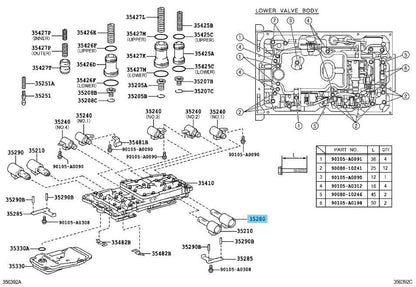 TOYOTA TUNDRA UPK50 07-21 Genuine Lock Up Control Solenoid Assy 35280-34010 OEM