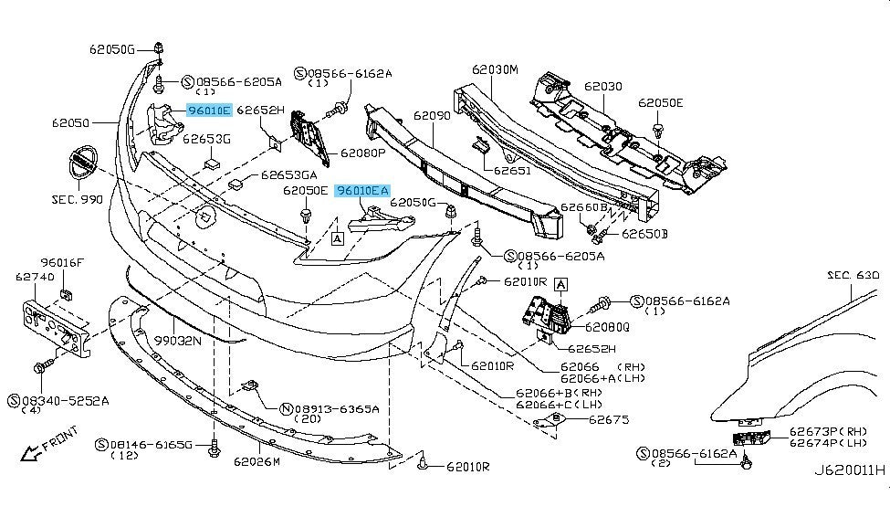 NISSAN 370Z Z34 2009-2020 Genuine Headlamp Mounting Bracket RH & LH Set OEM