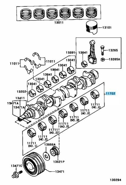 TOYOTA LEXUS Genuine 1JZ-GE 1JZ-GTE 2JZ-GE 2JZ-GTE Crankshaft Bearing Set OEM