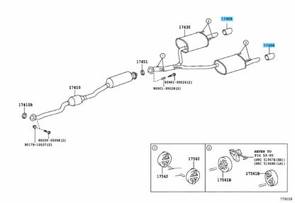 TOYOTA CAMRY ACV30 MCV36 2002-2006 Genuine Exhaust Baffle 17408-74080 OEM