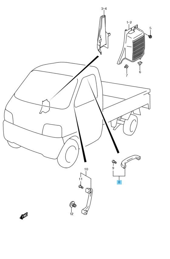 SUZUKI CARRY TRUCK & EVERY DA52T DA52V Genuine Assistant Grip 76400-70820-6GS