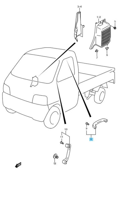 SUZUKI CARRY TRUCK & EVERY DA52T DA52V Genuine Assistant Grip 76400-70820-6GS