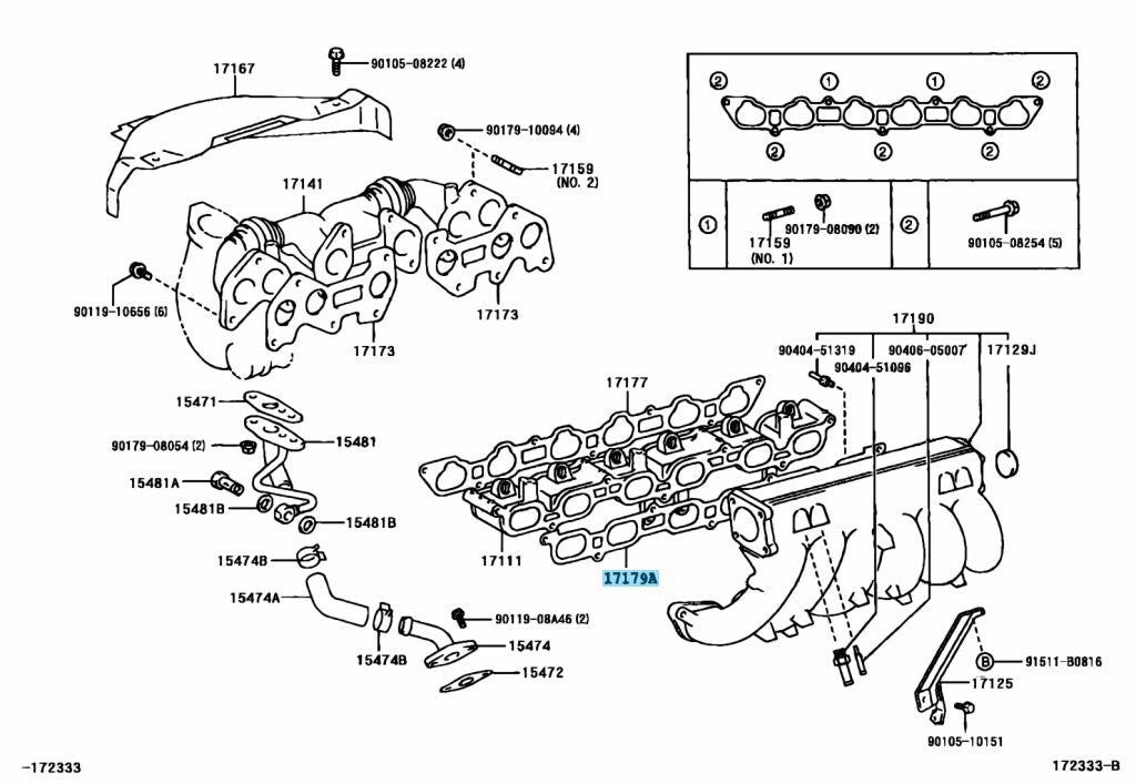 TOYOTA 1JZ-GTE 1JZGTE Genuine Intake Manifold Collector Gasket 17179-88400 OEM